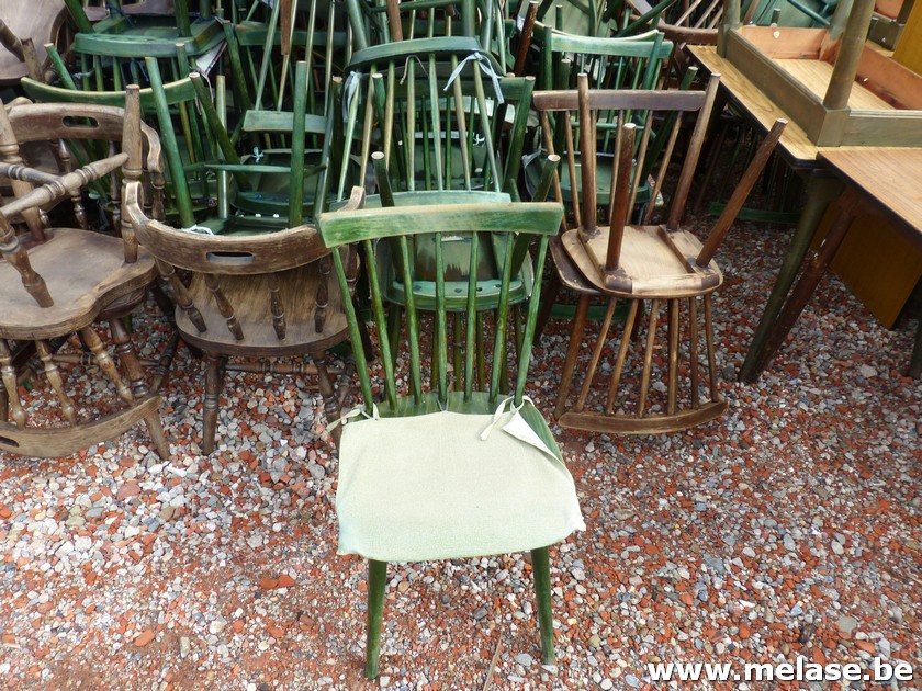 Partij houten stoelen "groen"