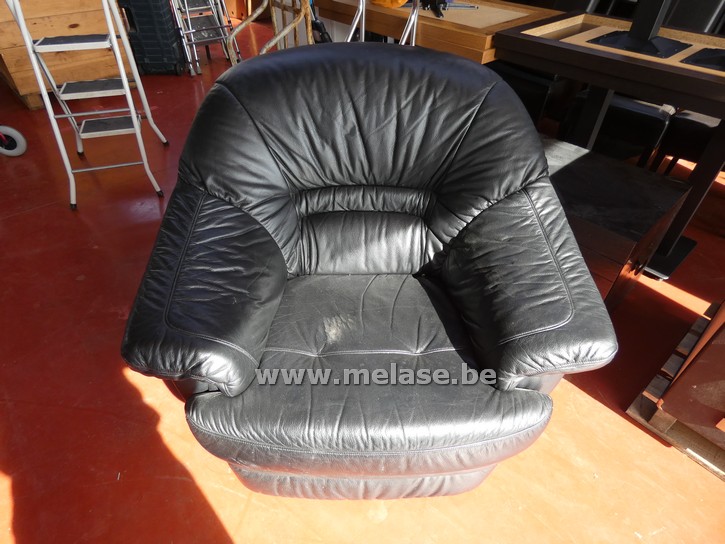 Zetel "zwart - leder"
