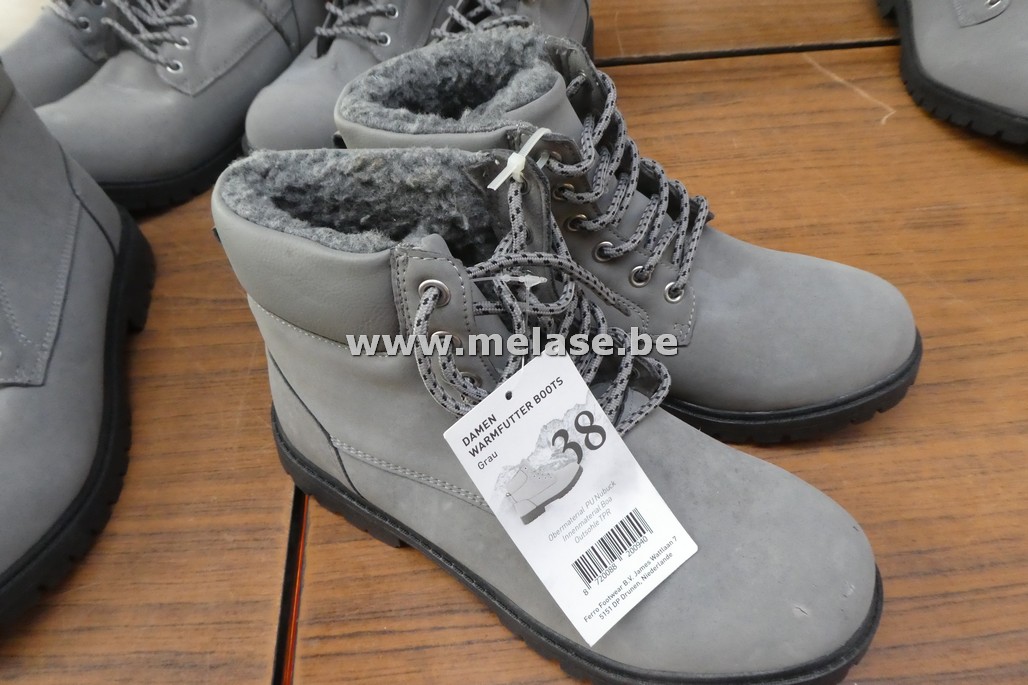 Damesbottines "grijs - daim - pels"