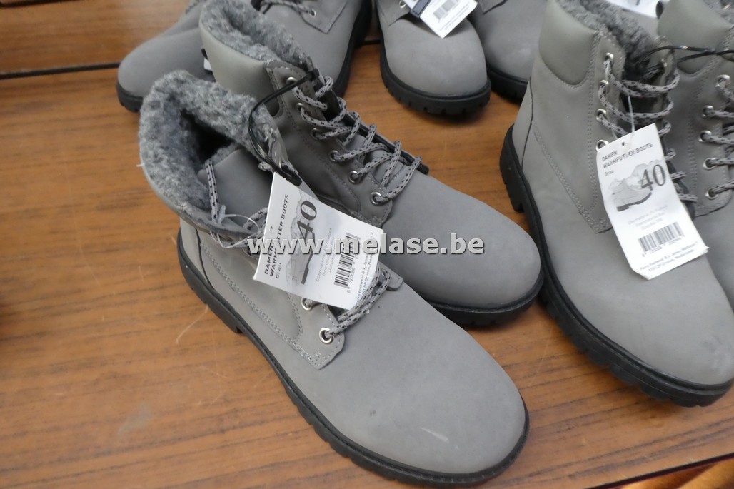 Damesbottines "grijs - daim - pels"