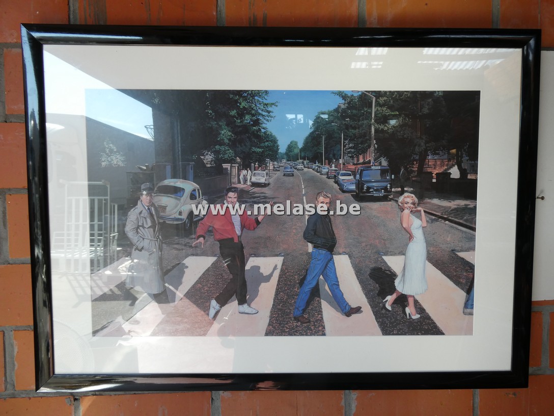 Prent in kader "Elvis en friends - Abby road"