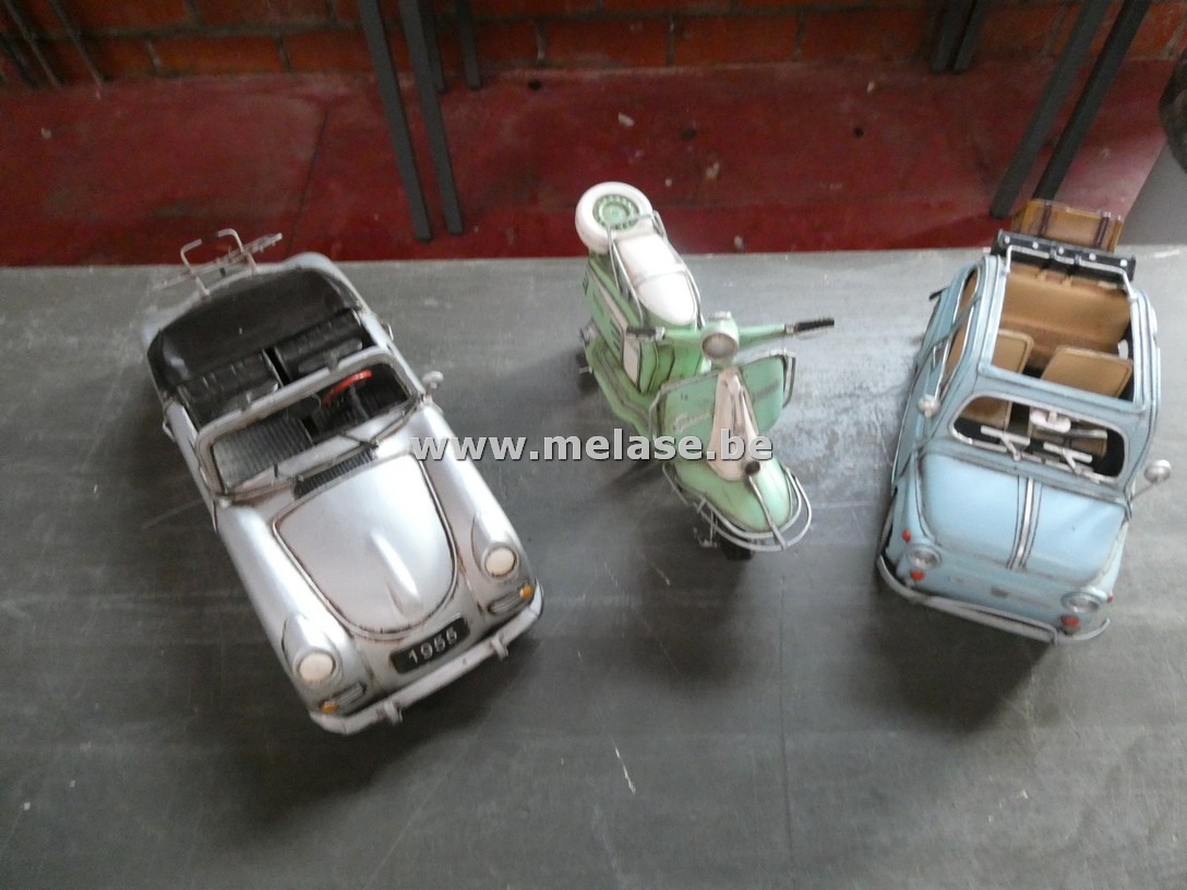 Metalen miniatuur voertuigen "vintage style"