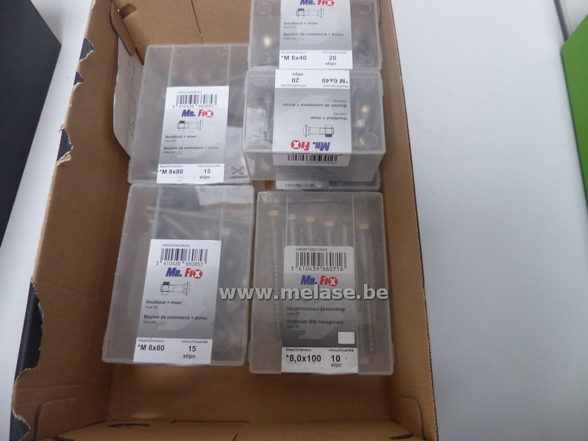Doos diverse inox bouten