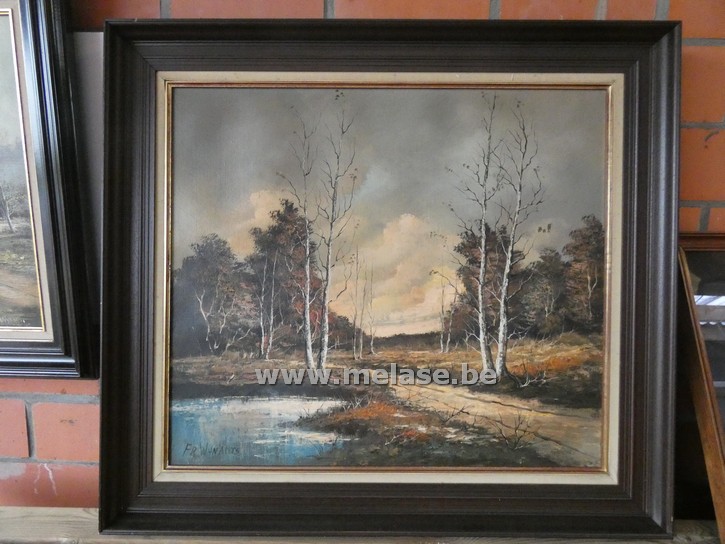 Schilderij in kader "Winterlandschap"